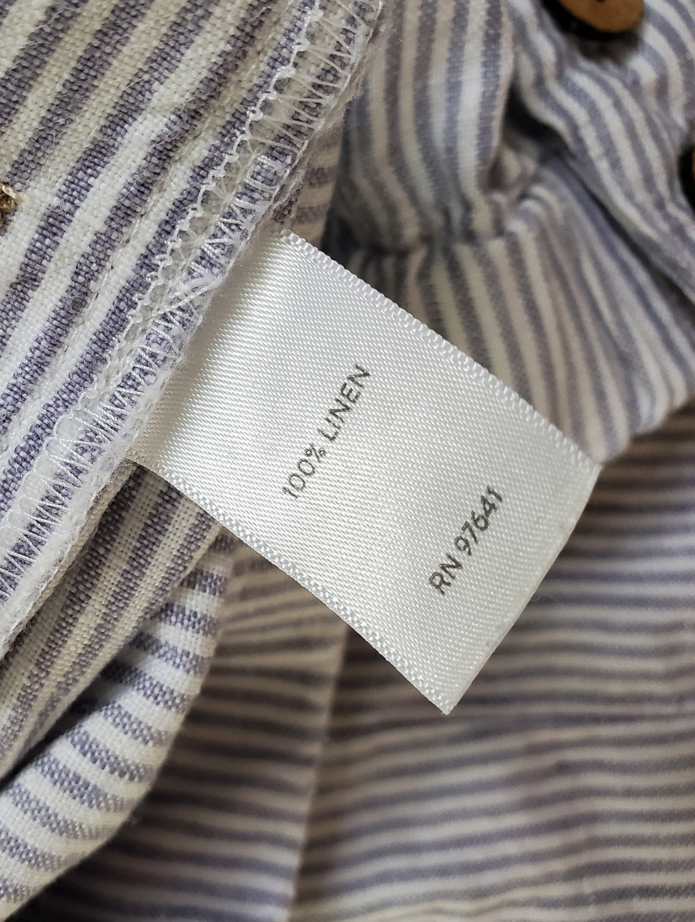 J. Jill Love Linen Light Blue & White Stripe Wide Leg Pants - Picture 3 of 5